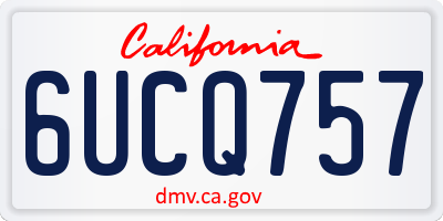 CA license plate 6UCQ757