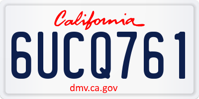CA license plate 6UCQ761