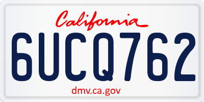 CA license plate 6UCQ762