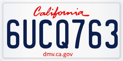 CA license plate 6UCQ763