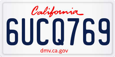 CA license plate 6UCQ769