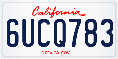 CA license plate 6UCQ783