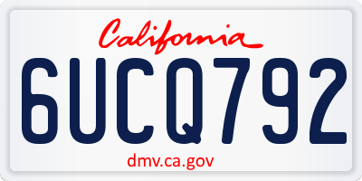 CA license plate 6UCQ792