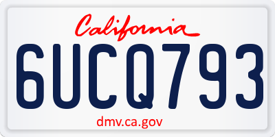 CA license plate 6UCQ793