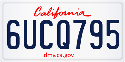 CA license plate 6UCQ795
