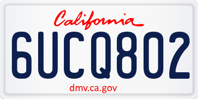 CA license plate 6UCQ802