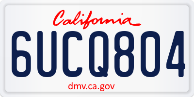 CA license plate 6UCQ804
