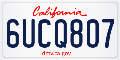 CA license plate 6UCQ807