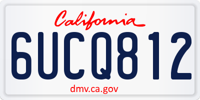CA license plate 6UCQ812