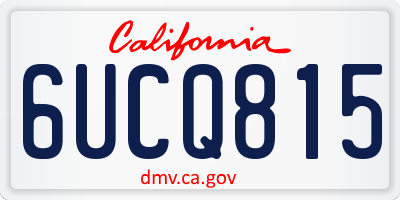 CA license plate 6UCQ815