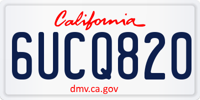 CA license plate 6UCQ820