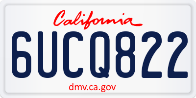 CA license plate 6UCQ822