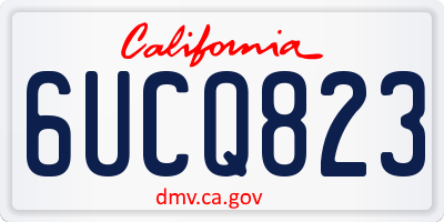CA license plate 6UCQ823