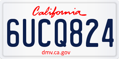 CA license plate 6UCQ824