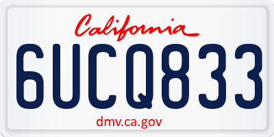 CA license plate 6UCQ833
