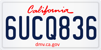 CA license plate 6UCQ836