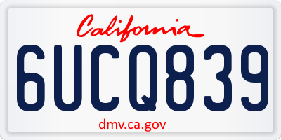 CA license plate 6UCQ839