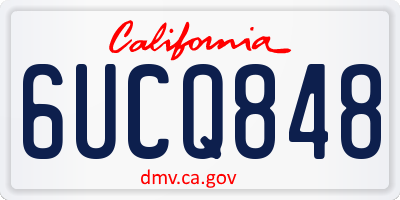 CA license plate 6UCQ848