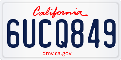 CA license plate 6UCQ849