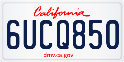 CA license plate 6UCQ850