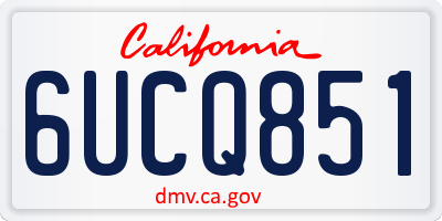 CA license plate 6UCQ851