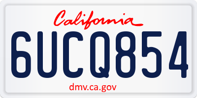 CA license plate 6UCQ854