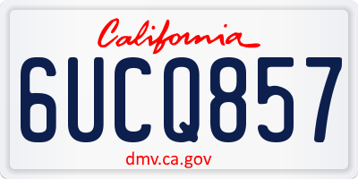 CA license plate 6UCQ857
