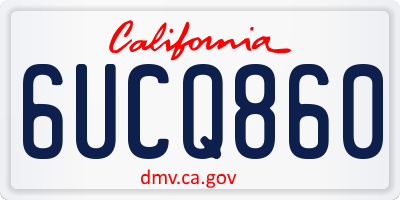 CA license plate 6UCQ860