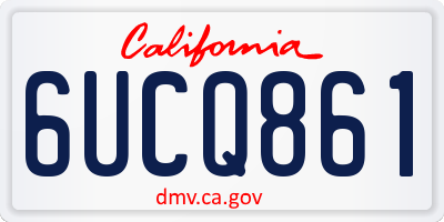 CA license plate 6UCQ861