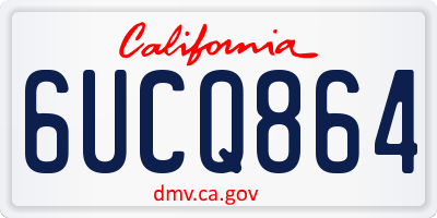 CA license plate 6UCQ864