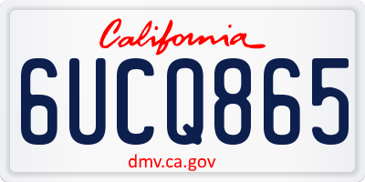 CA license plate 6UCQ865