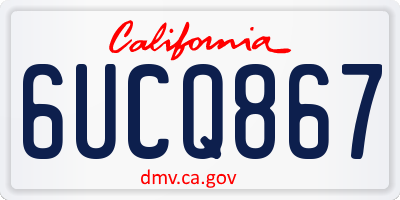 CA license plate 6UCQ867
