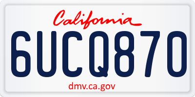 CA license plate 6UCQ870