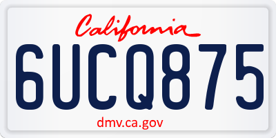 CA license plate 6UCQ875