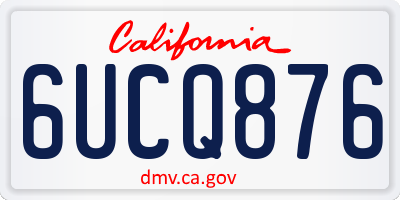 CA license plate 6UCQ876