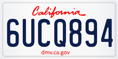 CA license plate 6UCQ894