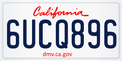 CA license plate 6UCQ896