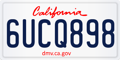 CA license plate 6UCQ898