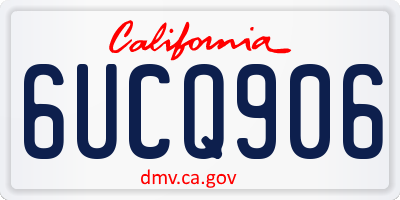CA license plate 6UCQ906