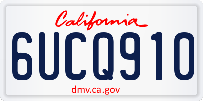 CA license plate 6UCQ910