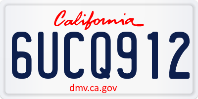 CA license plate 6UCQ912