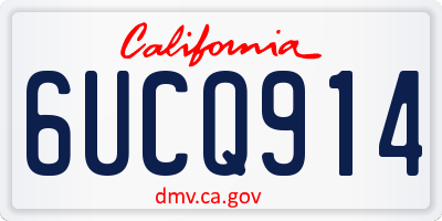 CA license plate 6UCQ914