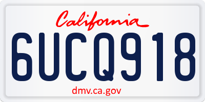 CA license plate 6UCQ918
