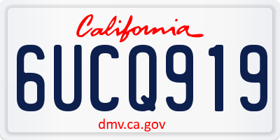 CA license plate 6UCQ919