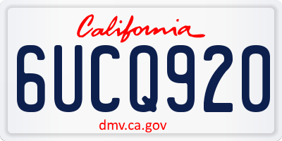 CA license plate 6UCQ920
