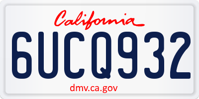 CA license plate 6UCQ932