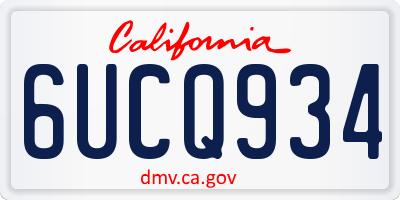 CA license plate 6UCQ934
