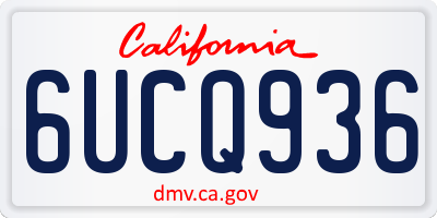 CA license plate 6UCQ936