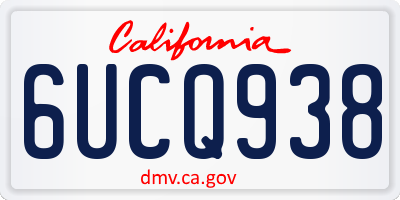 CA license plate 6UCQ938