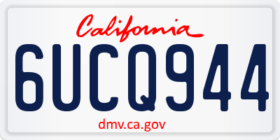 CA license plate 6UCQ944